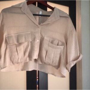 Glam Beige Crop Top